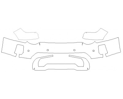 PAINT PROTECTION KIT - 2020 GMC SIERRA 2500 DENALI BUMPER WITH SENSORS - INVISIBLEMASK - 3M PAINT PROTECTION