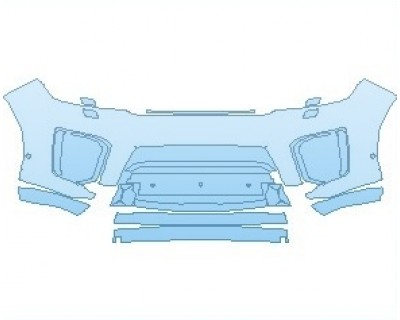 PAINT PROTECTION KIT - 2022 LAND ROVER RANGE ROVER SPORT SVR WITHOUT WHEEL FLARES BUMPER WITH WASHERS AND SENSORS AND CENTER CAMERA - PRECUT PPF CLEAR BRA WRAP