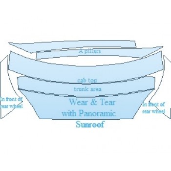 2021 TESLA MODEL S P90D COMMON WEAR AREA KIT WITH PANORAMIC SUNROOF