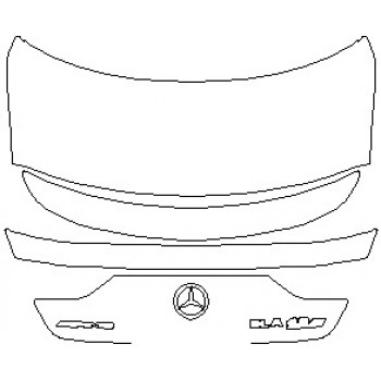 2022 MERCEDES CLA CLASS AMG 45 WITH AERO PKG. COUPE REAR DECK LID WITH AMG AND CLA 45 S EMBLEMS