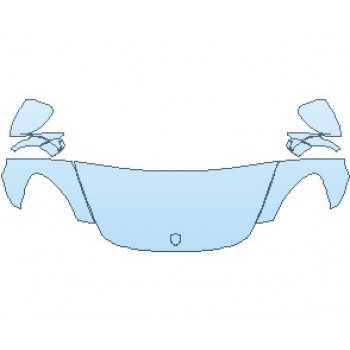 PAINT PROTECTION KIT - 2020 PORSCHE PANAMERA 4 E-HYBRID STANDARD WHEELBASE HOOD NO WRAPPED EDGES - PRECUT PPF CLEAR BRA WRAP