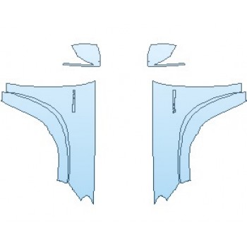 PAINT PROTECTION KIT - 2023 MERCEDES GLS 63 AMG FULL FENDERS (NO WRAPPED EDGES) WITH V8 BITURBO 4MATIC EMBLEM - PRECUT PPF CLEAR BRA WRAP