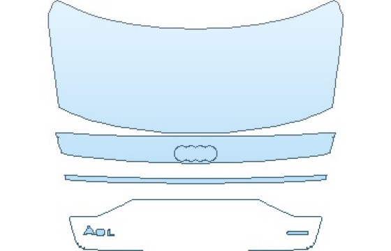 PAINT PROTECTION KIT - 2025 AUDI A8 L BASE REAR DECK LID WITH A8L & QUATTRO EMBLEMS - PRECUT PPF CLEAR BRA WRAP