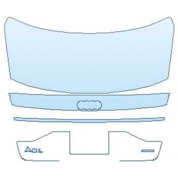 PAINT PROTECTION KIT - 2024 AUDI A8 L BASE REAR DECK LID WITH LICENSE PLATE A8L & QUATTRO EMBLEMS - PRECUT PPF CLEAR BRA WRAP