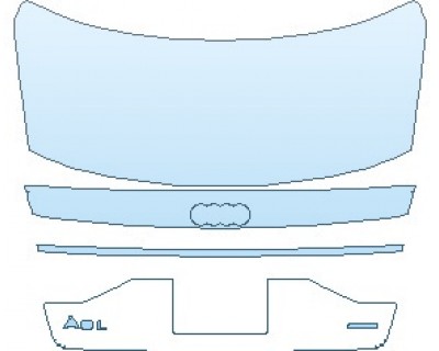 PAINT PROTECTION KIT - 2024 AUDI A8 L BASE REAR DECK LID WITH LICENSE PLATE A8L & QUATTRO EMBLEMS - PRECUT PPF CLEAR BRA WRAP