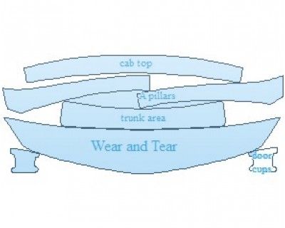 2020 MERCEDES SLK CLASS 350 COMMON WEAR AREA KIT AREAS