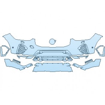 PAINT PROTECTION KIT - 2022 VOLVO XC60 RECHARGE POLESTAR ENGINEERED BUMPER WITH WASHERS & SENSORS - PRECUT PPF CLEAR BRA WRAP