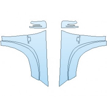 PAINT PROTECTION KIT - 2019 MERCEDES GLS 63 AMG FULL FENDER (WRAPPED EDGES) - PRECUT PPF CLEAR BRA WRAP