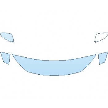 PAINT PROTECTION KIT - 2021 HONDA CIVIC SI SEDAN HOOD 18 INCH (NO WRAPPED EDGES) - PRECUT PPF CLEAR BRA WRAP