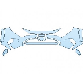 PAINT PROTECTION KIT - 2021 TOYOTA RAV4 PRIME SE BUMPER WITH FOG LIGHTS AND SENSORS - PRECUT PPF CLEAR BRA WRAP