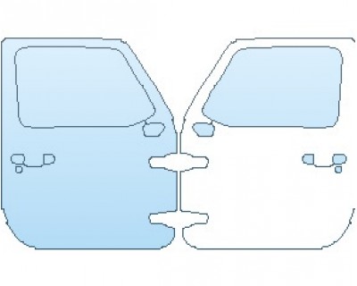 PAINT PROTECTION KIT - 2025 JEEP WRANGLER (JL) SAHARA 4 DOOR DOORS FRONT - PRECUT PPF CLEAR BRA WRAP