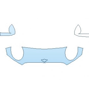 PAINT PROTECTION KIT - 2021 MINI HARDTOP COOPER WITH JCW PKG 2 DOOR HOOD 18 INCH (WRAPPED EDGES) - PRECUT PPF CLEAR BRA WRAP