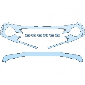 PAINT PROTECTION KIT - 2022 FORD BRONCO WILDTRAK 2 DOOR BUMPER AND GRILLE - PRECUT PPF CLEAR BRA WRAP