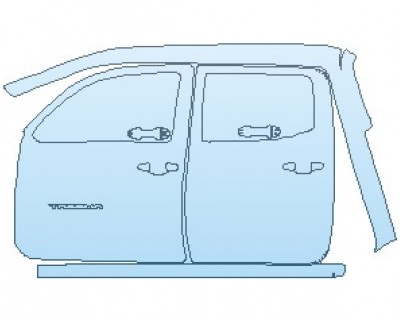PAINT PROTECTION KIT - 2024 TOYOTA TACOMA SR5 DOUBLE CAB CAB DOOR SURROUND AND DOORS WITH SR5 AND TACOMA EMBLEM LEFT - PRECUT PPF CLEAR BRA WRAP