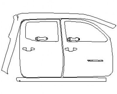 2021 TOYOTA TACOMA SR5 DOUBLE CAB CAB DOOR SURROUND AND DOORS WITH SR5 AND TACOMA EMBLEM RIGHT