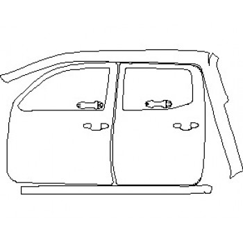 2021 TOYOTA TACOMA OFFROAD CAB DOOR SURROUND AND DOORS WITHOUT EMBLEMS LEFT