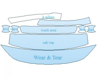 PAINT PROTECTION KIT - 2023 HONDA INSIGHT EX COMMON WEAR AREA KIT - PRECUT PPF CLEAR BRA WRAP