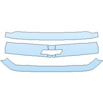 PAINT PROTECTION KIT - 2020 CHEVROLET SILVERADO 1500 LD WT GRILLE - PRECUT PPF CLEAR BRA WRAP