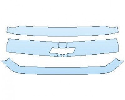 PAINT PROTECTION KIT - 2020 CHEVROLET SILVERADO 1500 LD WT GRILLE - PRECUT PPF CLEAR BRA WRAP