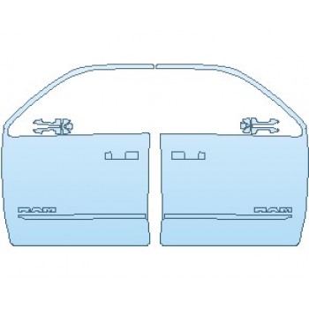 PAINT PROTECTION KIT - 2024 RAM 1500 LIMITED DOORS FRONT WITH RAM EMBLEM - PRECUT PPF CLEAR BRA WRAP
