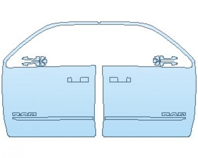 PAINT PROTECTION KIT - 2024 RAM 1500 LIMITED LONGHORN DOORS FRONT WITH RAM EMBLEM - PRECUT PPF CLEAR BRA WRAP