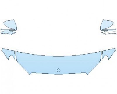 PAINT PROTECTION KIT - 2022 MERCEDES E CLASS BASE CABRIOLET HOOD 18 INCH (NO WRAPPED EDGES) - PRECUT PPF CLEAR BRA WRAP