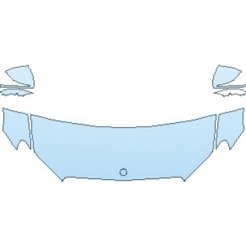 PAINT PROTECTION KIT - 2022 MERCEDES E CLASS BASE CABRIOLET HOOD (NO WRAPPED EDGES) - PRECUT PPF CLEAR BRA WRAP