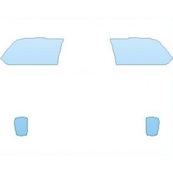 PAINT PROTECTION KIT - 2021 RAM 1500 CLASSIC WARLOCK LIGHTS HALOGEN OPTION WITHOUT CUTOUT - PRECUT PPF CLEAR BRA WRAP