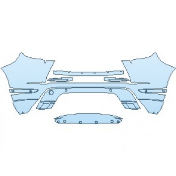 PAINT PROTECTION KIT - 2022 LAND ROVER RANGE ROVER EVOQUE R-DYNAMIC HSE REAR BUMPER WITH SENSORS - PRECUT PPF CLEAR BRA WRAP