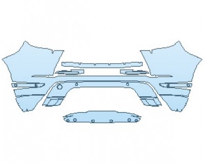 PAINT PROTECTION KIT - 2023 LAND ROVER RANGE ROVER EVOQUE R-DYNAMIC HSE REAR BUMPER WITH SENSORS - PRECUT PPF CLEAR BRA WRAP