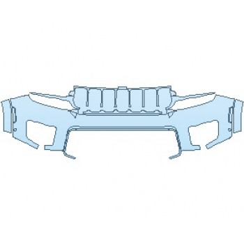 PAINT PROTECTION KIT - 2022 JEEP GRAND CHEROKEE L OVERLAND BUMPER UPPER WITH SENSORS - PRECUT PPF CLEAR BRA WRAP
