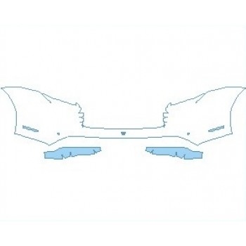 PAINT PROTECTION KIT - 2021 PORSCHE TAYCAN 4S SEDAN REAR BUMPER WITH 2 SENSORS - PRECUT PPF CLEAR BRA WRAP