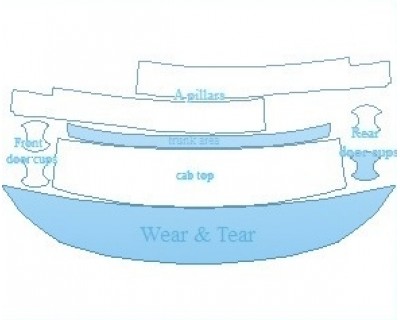 PAINT PROTECTION KIT - 2022 TOYOTA COROLLA L SEDAN COMMON WEAR AREA KIT - PRECUT PPF CLEAR BRA WRAP