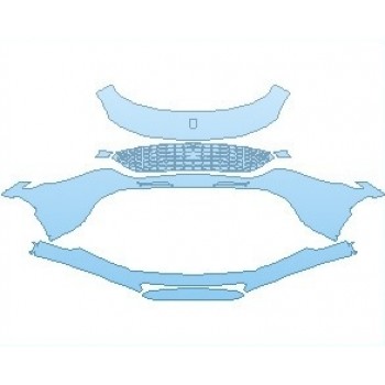 PAINT PROTECTION KIT - 2023 FERRARI ROMA  BUMPER WITH CARBON FIBER - PRECUT PPF CLEAR BRA WRAP