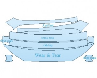 PAINT PROTECTION KIT - 2024 FORD EDGE TITANIUM COMMON WEAR AREA KIT - PRECUT PPF CLEAR BRA WRAP