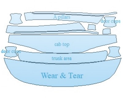 PAINT PROTECTION KIT - 2023 KIA STINGER GT-LINE COMMON WEAR AREA KIT - PRECUT PPF CLEAR BRA WRAP