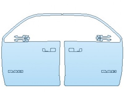 PAINT PROTECTION KIT - 2022 RAM 1500 REBEL DOORS FRONT WITH RAM EMBLEM QUAD CAB AND CREW CAB - PRECUT PPF CLEAR BRA WRAP