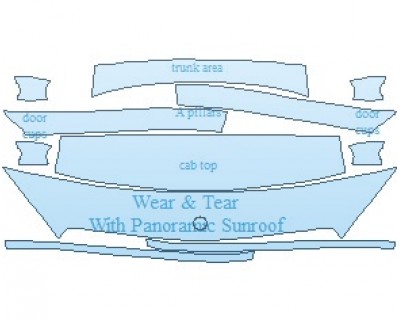 PAINT PROTECTION KIT - 2019 MERCEDES C CLASS 300 SEDAN COMMON WEAR AREA KIT WITH PANORAMIC SUNROOF - PRECUT PPF CLEAR BRA WRAP