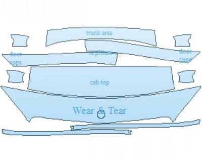 PAINT PROTECTION KIT - 2019 MERCEDES C CLASS 300 SEDAN COMMON WEAR AREA KIT - PRECUT PPF CLEAR BRA WRAP