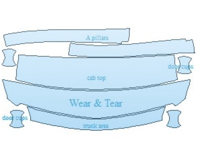 PAINT PROTECTION KIT - 2023 CADILLAC XTS V-SPORT PLATINUM COMMON WEAR AREA KIT - PRECUT PPF CLEAR BRA WRAP