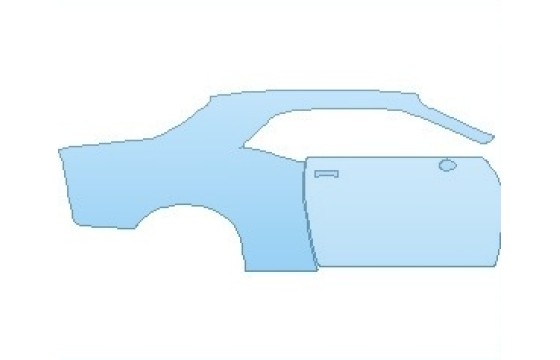 PAINT PROTECTION KIT - 2027 DODGE CHALLENGER SXT AWD REAR QUARTER PANEL & DOOR RIGHT - PRECUT PPF CLEAR BRA WRAP