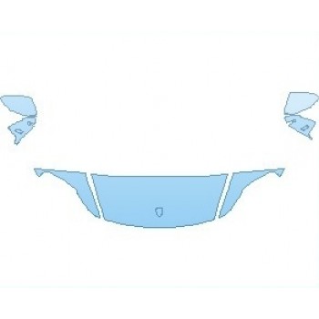 PAINT PROTECTION KIT - 2022 PORSCHE TAYCAN TURBO SEDAN HOOD 18 INCH (WRAPPED EDGES) - PRECUT PPF CLEAR BRA WRAP