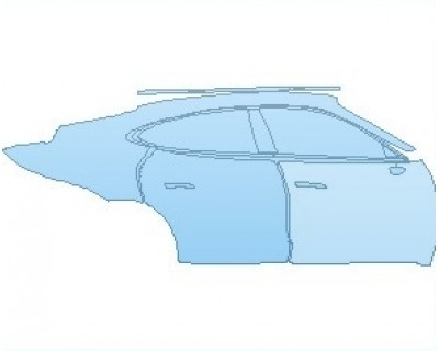 PAINT PROTECTION KIT - 2022 PORSCHE TAYCAN TURBO SEDAN REAR QUARTER PANELS AND DOORS RIGHT - PRECUT PPF CLEAR BRA WRAP