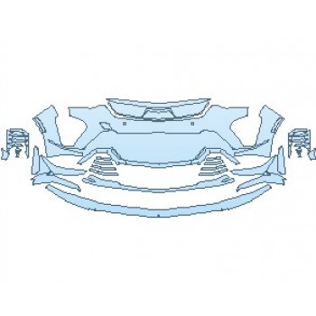 PAINT PROTECTION KIT - 2025 CADILLAC CT4 V-SERIES BLACKWING BUMPER (CARBON FIBER EDITION) WITH SENSORS - PRECUT PPF CLEAR BRA WRAP
