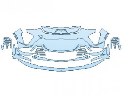 PAINT PROTECTION KIT - 2025 CADILLAC CT4 V-SERIES BLACKWING BUMPER (CARBON FIBER EDITION) - PRECUT PPF CLEAR BRA WRAP