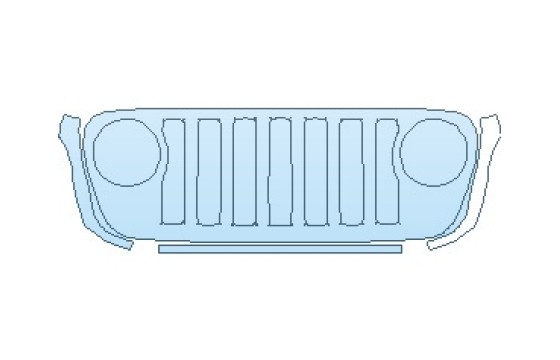 Precut PPF Kit – Clear Bra Paint Protection Film PAINT PROTECTION KIT - 2027 JEEP WRANGLER (JL) SAHARA 2 DOOR GRILLE - PRECUT PPF CLEAR BRA WRAP