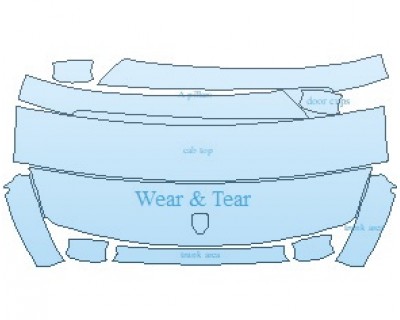 PAINT PROTECTION KIT - 2023 PORSCHE CAYENNE COUPE TURBO S E-HYBRID COMMON WEAR AREA KIT - PRECUT PPF CLEAR BRA WRAP