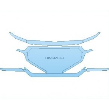 PAINT PROTECTION KIT - 2024 RAM 1500 LARAMIE GRILLE LARAMIE LONGHORN - PRECUT PPF CLEAR BRA WRAP