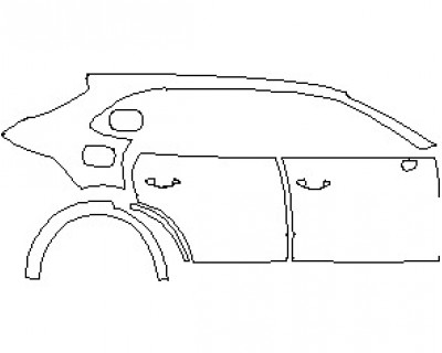 2023 PORSCHE CAYENNE SUV TURBO WITH SPORTDESIGN PKG. REAR QUARTER PANEL & DOORS RIGHT SIDE