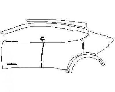 2023 FORD MUSTANG MACH-E CALIFORNIA ROUTE 1 REAR QUARTER PANEL & DOORS WITH MACH E4 X EMBLEM LEFT SIDE
